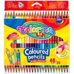 Kredki trójkątne dwukolorowe 48 kolorów