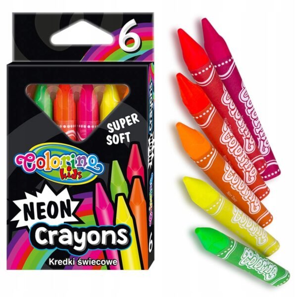 Kredki świecowe neon 6 kolorów - obrazek 3