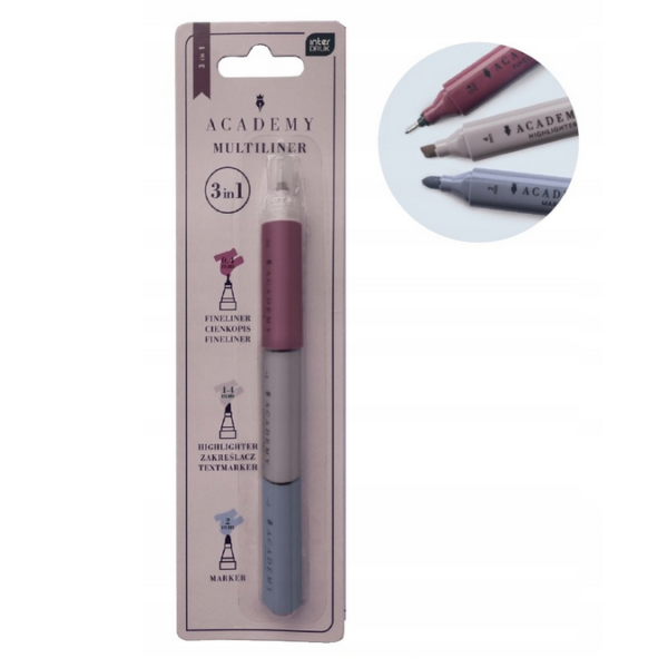 Marker+zakreślacz+cienkopis 3w1 - obrazek 2