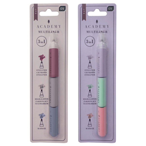 Marker+zakreślacz+cienkopis 3w1