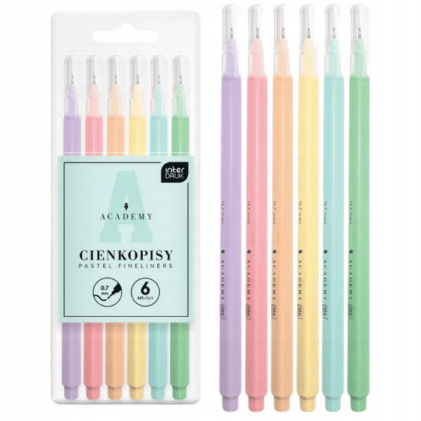 Cienkopisy pastelowe 6 kolorów - obrazek 2