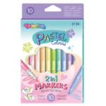 Flamastry dwustronne pastelowe 10 kolorów