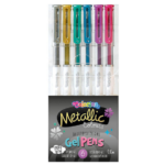 Długopisy żelowe metallic 6 kolorów