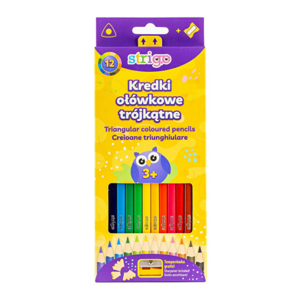 Kredki ołówkowe trójkątne 12 sztuk