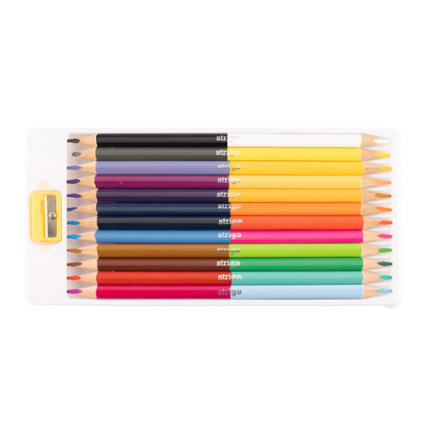 Kredki ołówkowe dwustronne 12 sztuk + temperówka - obrazek 3