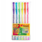 Długopisy żelowe neonowe 6 kolorów