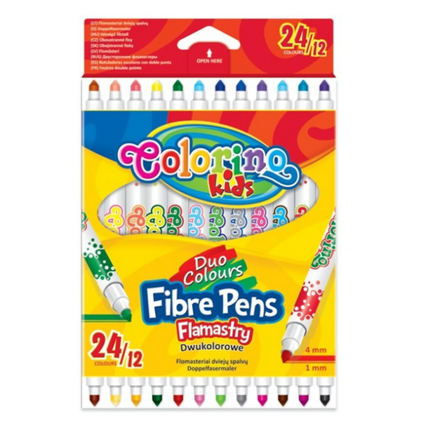 Flamastry dwukolorowe