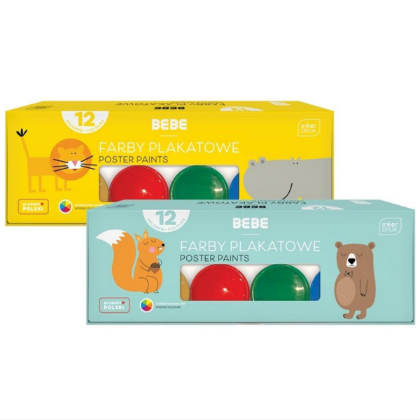 Farby plakatowe 12 kolorów