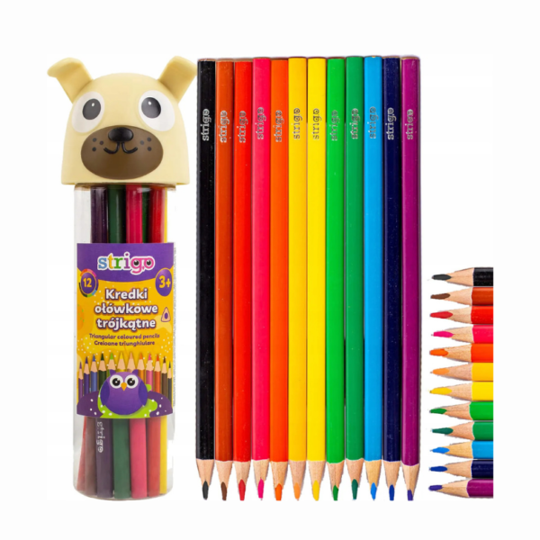 Kredki ołówkowe 12 kolorów piesek - obrazek 2