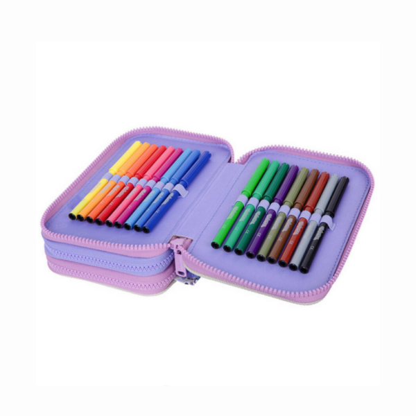 Piórnik potrójny z wyposażeniem White Bunny - obrazek 4