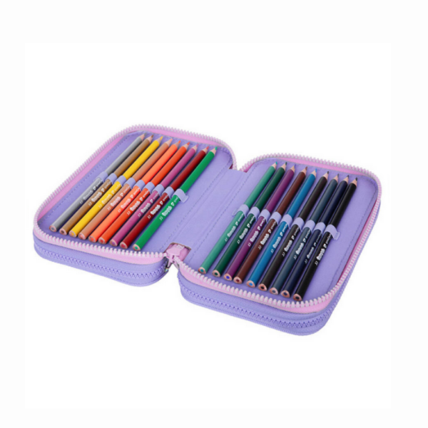 Piórnik potrójny z wyposażeniem White Bunny - obrazek 3