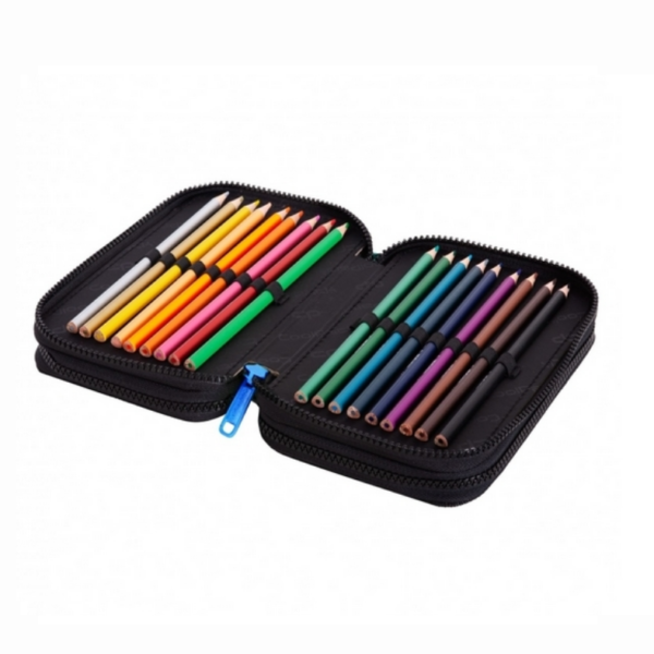 Piórnik potrójny z wyposażeniem Football Blue - obrazek 3