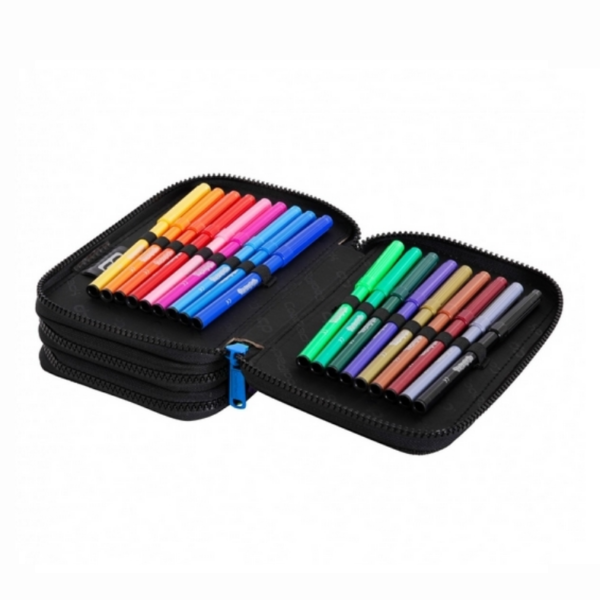 Piórnik potrójny z wyposażeniem Football Blue - obrazek 4