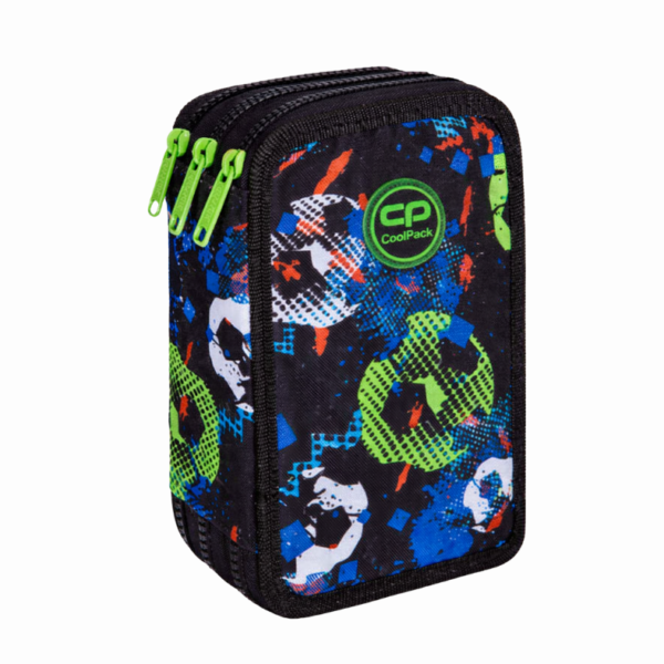 Piórnik potrójny z wyposażeniem Football Blue