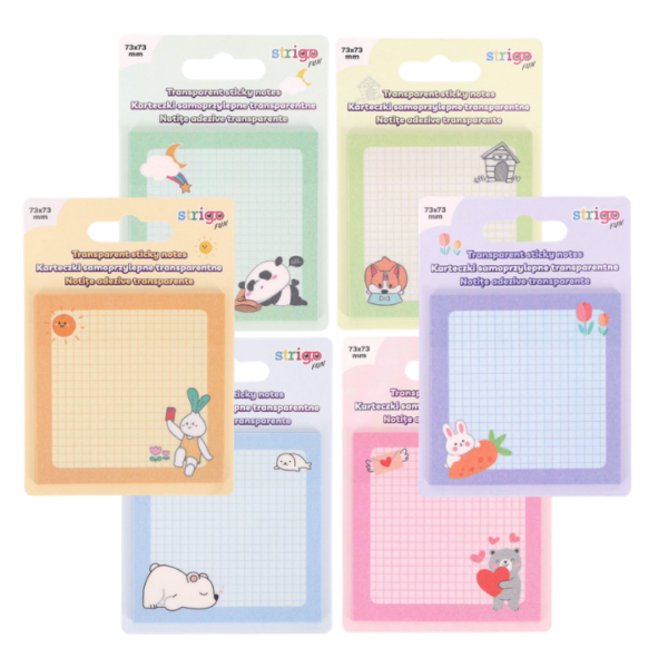 Notes samoprzylepny transparentny mix