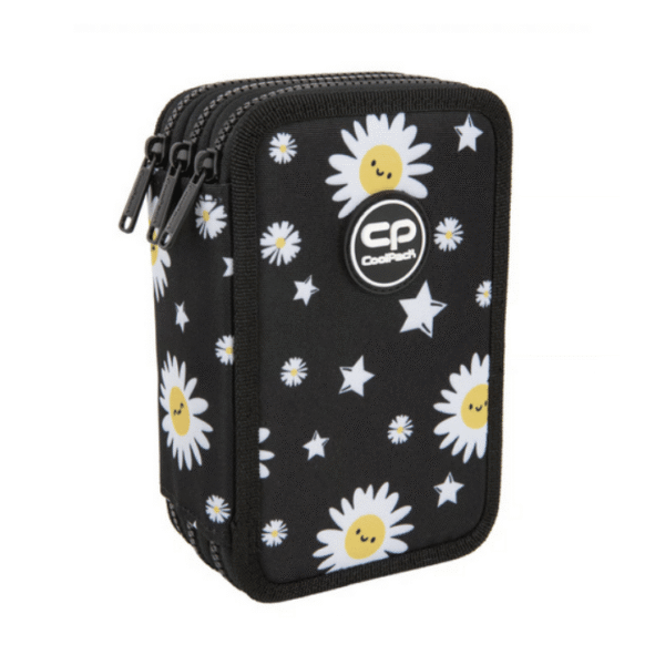 Piórnik potrójny z wyposażeniem Daisy Black