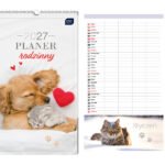 Kalendarz ścienny 2027 planner rodzinny 25x43 cm Zwierzaki 1/20